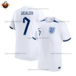 England Men Home Stadium Replica Football Shirt 2023 GREALISH 7 Printed