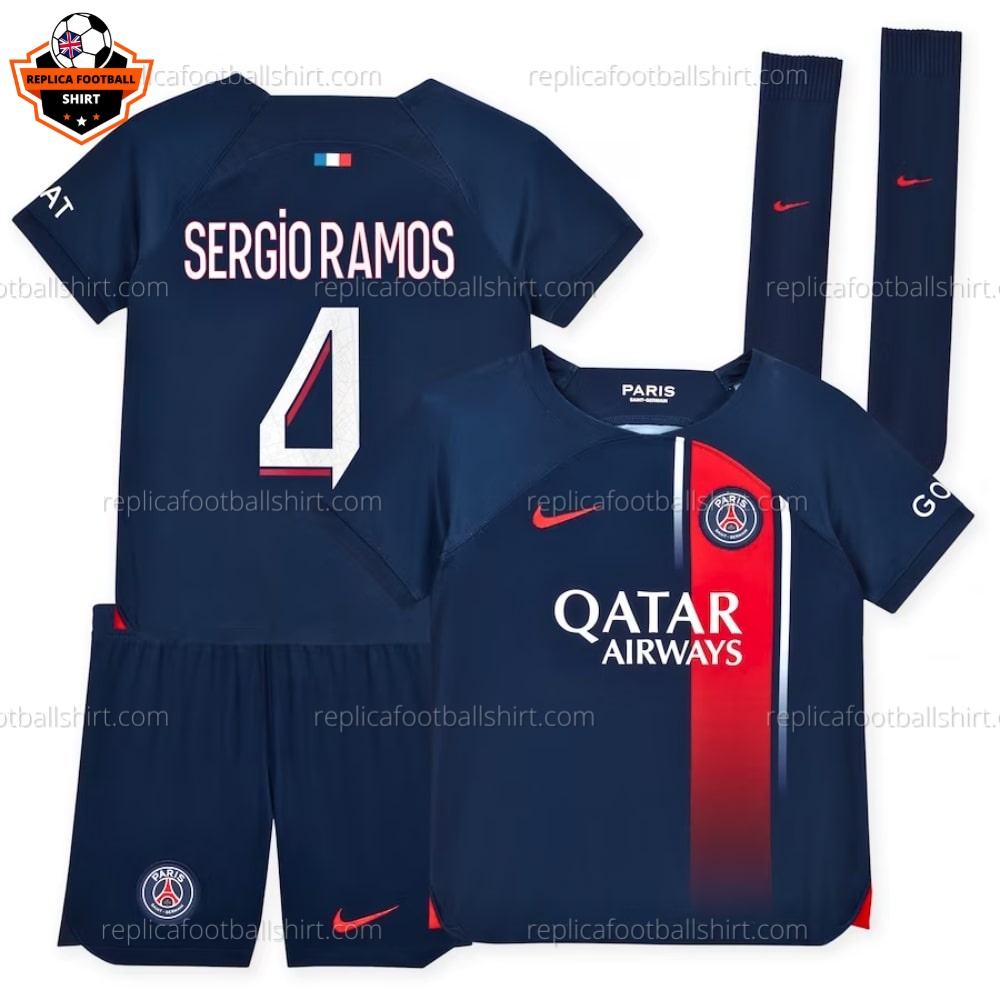 PSG Home Ramos 4 Kid Replica Kit 23/24