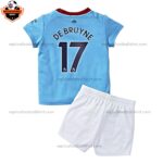 Manchester City Home Kid Replica Football Kit 2022/23 DE BRUYNE 17 Printed