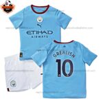 Manchester City Home Kid Replica Football Kit 2022/23 GREALISH 10 Printed