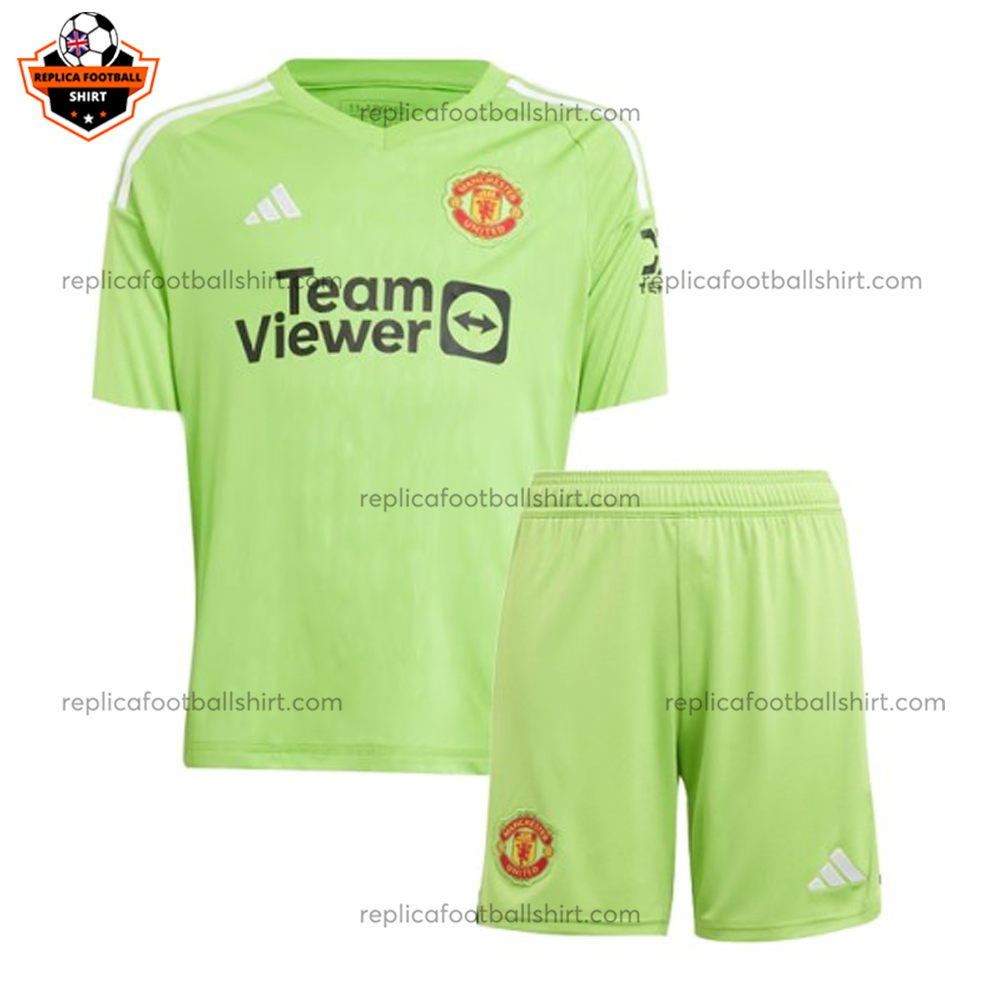 Man Utd Green Goalkeeper Kid Replica Kit