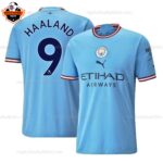 Manchester City Home Men Replica Football Shirt 22/23 HAALAND 9 Printed