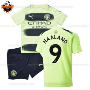 Manchester City Third Kid Replica Football Kit 2022/23 Haaland 9 Printed