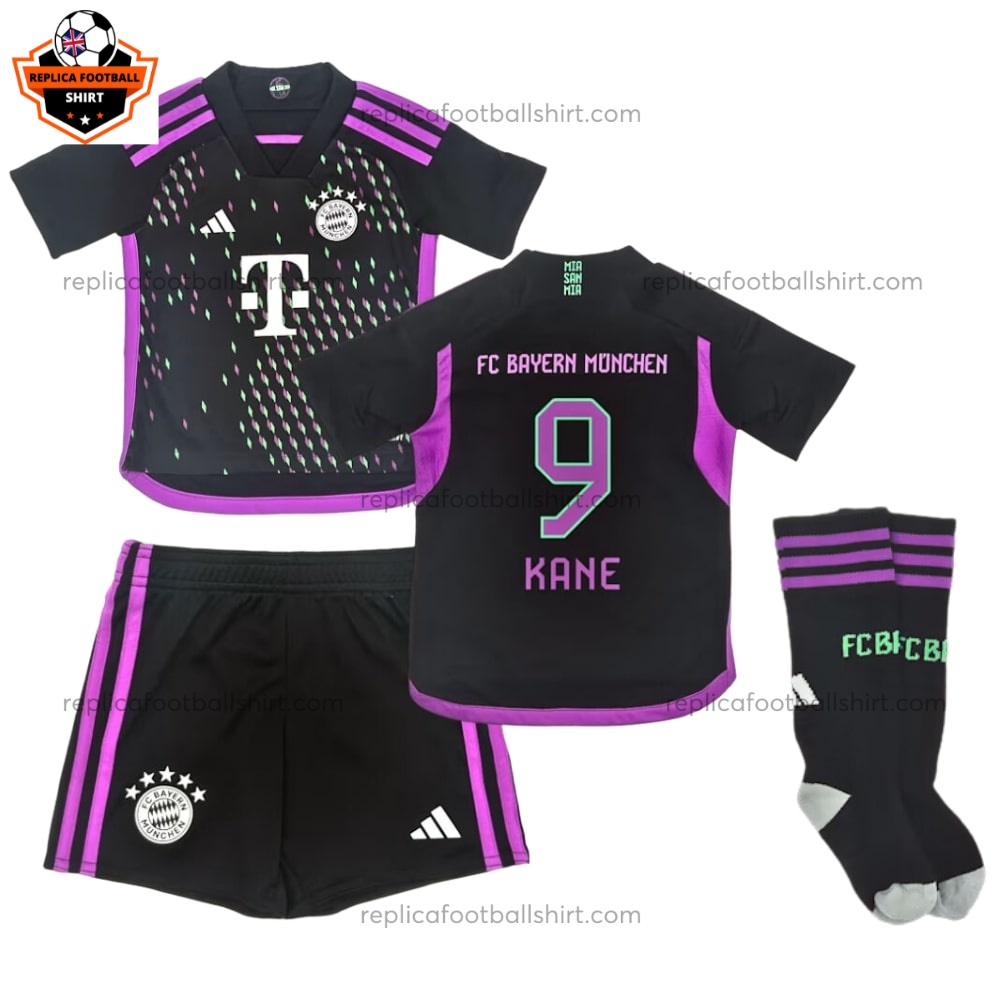 Bayern Munich Kane 9 Away Kids Football Kit 23 24_Replica Football Shirts