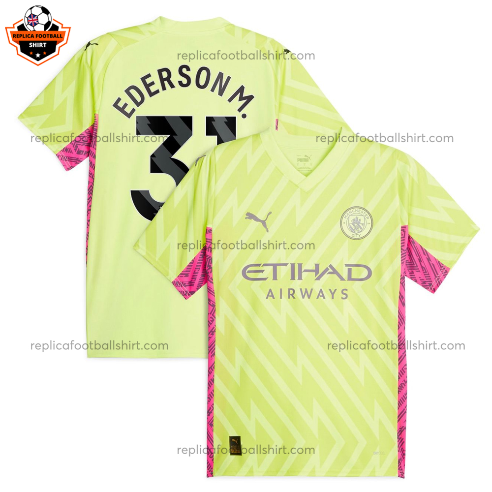 Man City Yellow Goalkeeper Replica Shirt EDERSON M.