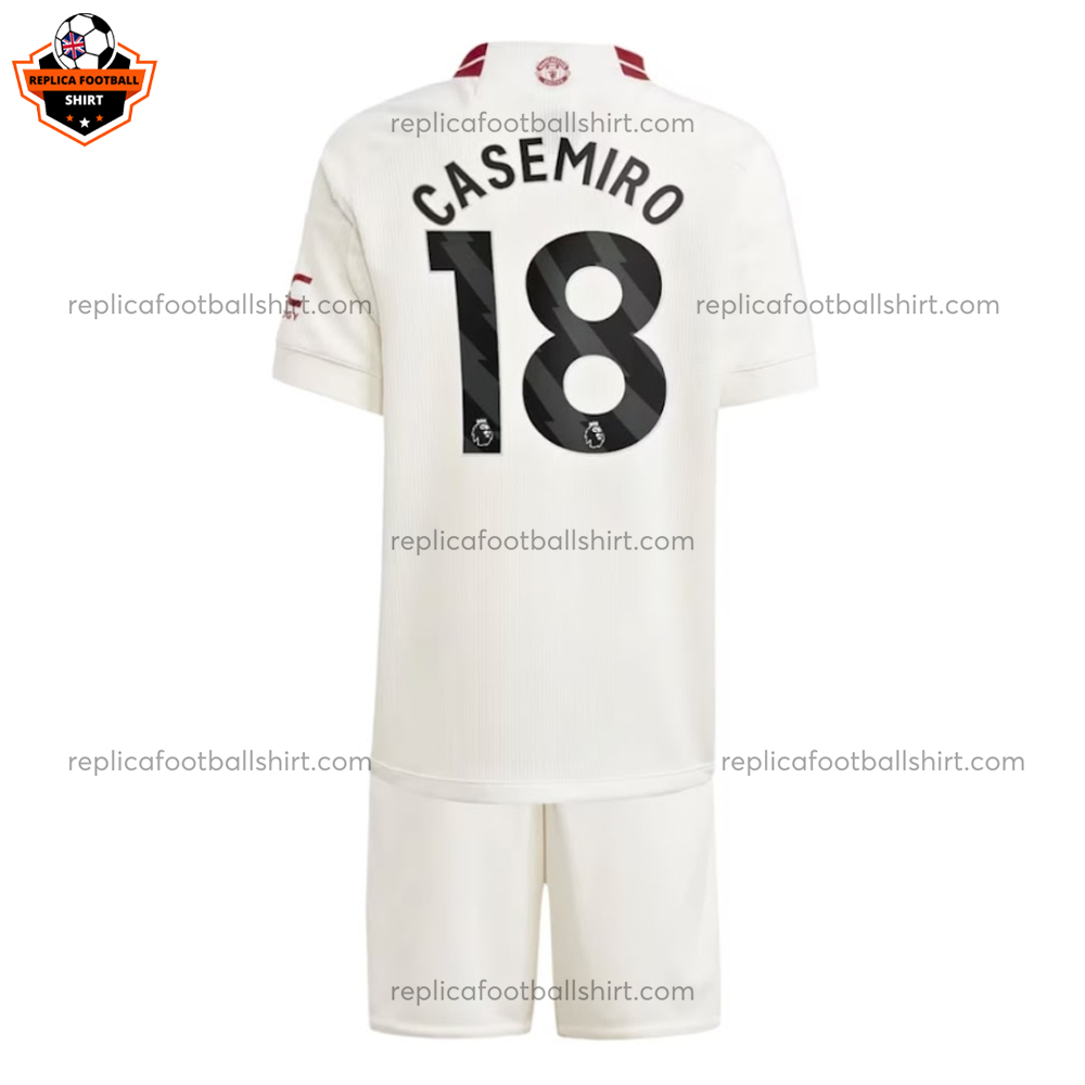 Man Utd Third Kid Replica Kit Casemiro 18