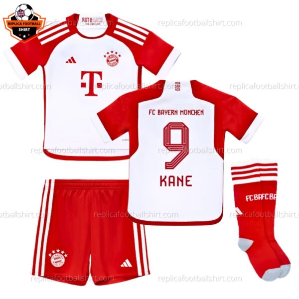 Bayern Munich Kane 9 Home Kids Football Kit 23 24_Replica Football Shirts - front