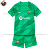 Barcelona Goalkeeper Green Kid Replica Kit 23/24