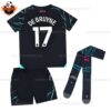 Man City Third Kid Replica Kit Bruyne 17 - back