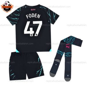 Man City Third Kids Replica Kit 23/24 Foden 47 - back
