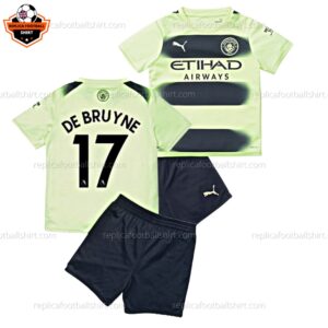 Manchester City Third Kid Replica Football Kit 2022/23 Bruyne 17 Printed
