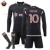 Inter Miami Away Kid Replica Kit Long Sleeve MESSI 10 - front