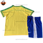 Retro Brazil Home Yellow Kid Replica Football Kit 1998