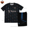 Manchester Utd Black Pre-match Kid Replica Kit