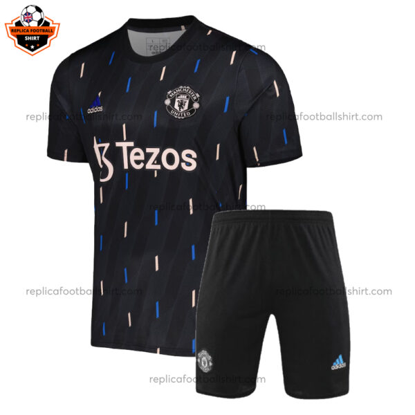 Manchester Utd Black Pre-match Kid Replica Kit