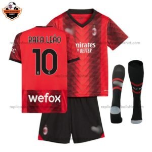 RFS Blur AC Milan Home Kid Replica Football Kit 2023_24 RAFA LEÃO 10 Printed