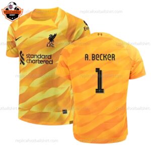 Liverpool Goalkeeper Yellow A.Becker 1 Men Replica Shirt - front