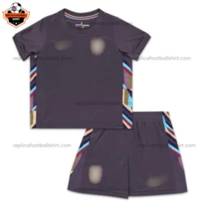 England Away Kid Replica Football Kit 2024/25 - Front view - Blur no socks