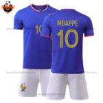 France Home Kid Replica Football Kit 2024 MBAPPE 10 Printed