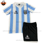 Retro Argentina Home Kid Replica Football Kit 1986