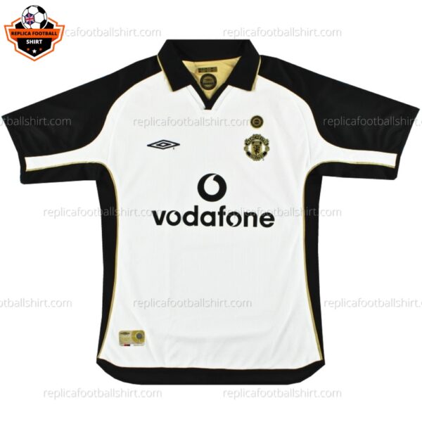 Manchester United White Black Replica Shirt 01/02 - front