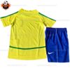 Retro Brazil Home Yellow Kid Replica Kit 2002