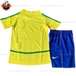 Retro Brazil Home Yellow Kid Replica Football Kit 2002