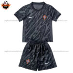 Portugal Black Goalkeeper Kid Replica Football Kit 2024