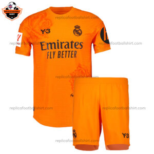 Real Madrid Y3 Orange Goalkeeper Kid Replica Kit
