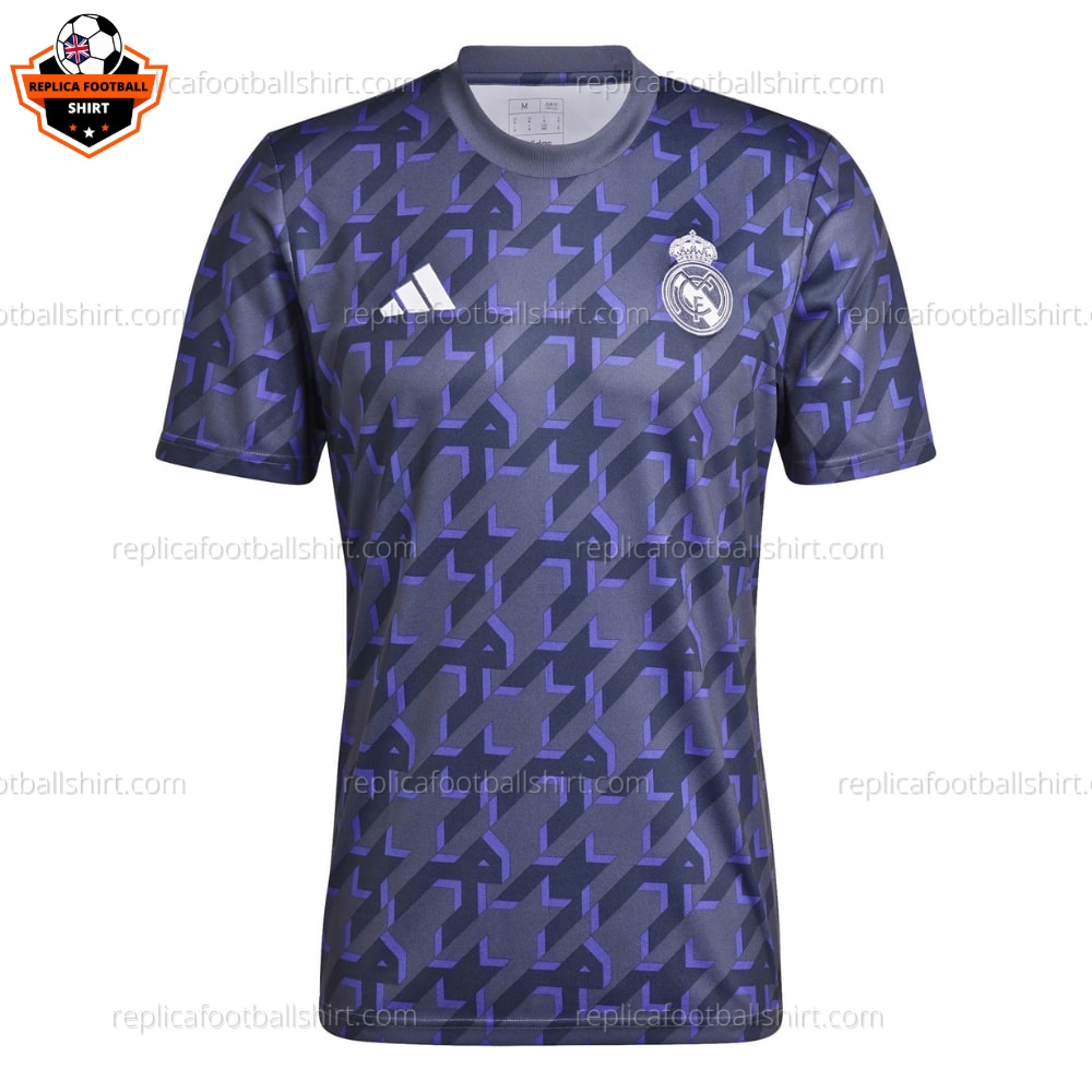 Real Madrid Grey Blue Training Replica Shirt