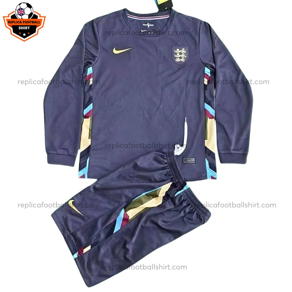 England Away Kid Replica Kit 2024/25 Long Sleeve