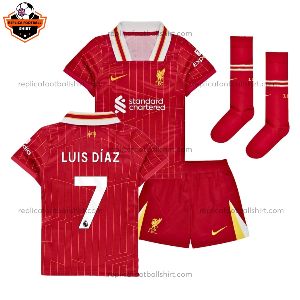 Liverpool Luis Díaz 7 Home Kids Replica Kit 24/25