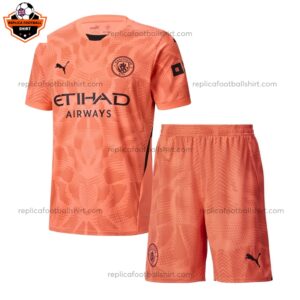 Man City Goalkeeper Orange Kid Replica Football Kit 24/25