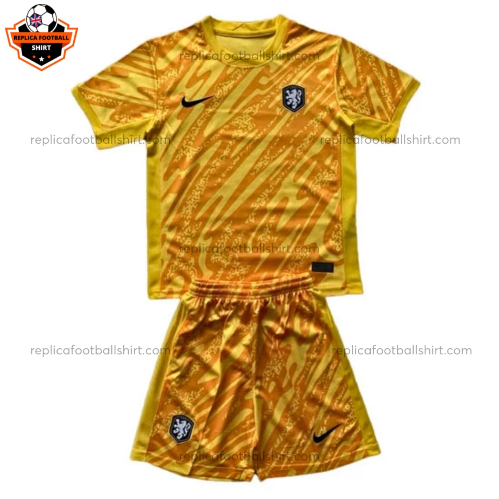 Netherlands Goalkeeper Yellow Kid Replica Kit 2024