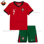 Portugal Home For Men and Kid Replica Football Kit 2024 RONALDO 7 Printed
