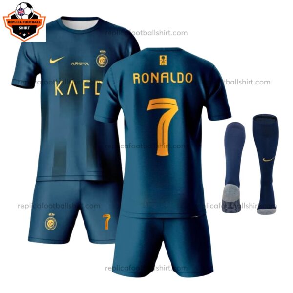 Al Nassr Away Kid Replica Kit 23/24 RONALDO 7 - front