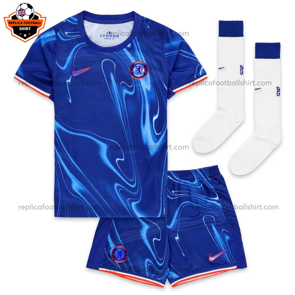 Chelsea Home Kid Replica Football Kit 24-25 - Front View With Socks