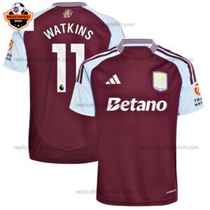 Aston Villa Home Replica Shirt 24/25 WATKINS 11 - Front View