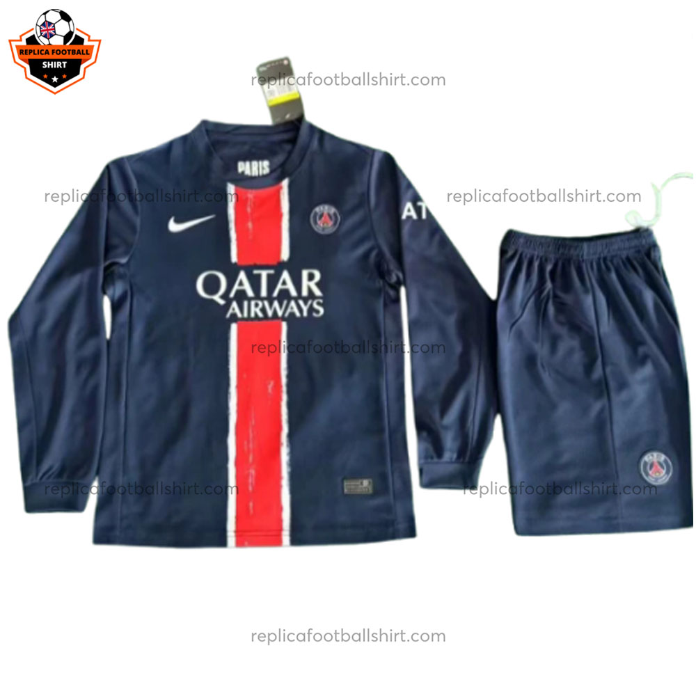 PSG Home Kid Replica Kit 2024/25 Long Sleeve - front