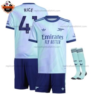 Arsenal Third Kid Replica Kit 24/25 RICE 41 Printed