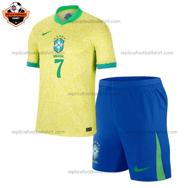 Brazil Home Kid Kit 24/25 VINI JR. 7 Printed