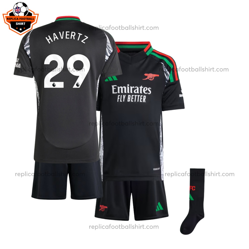 Arsenal Away Kid Replica Kit 24/25 HAVERTZ 29 - Front View