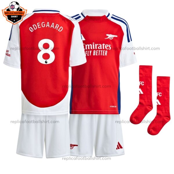 Arsenal Home Kid Replica Kit ODEGAARD 8 Printed