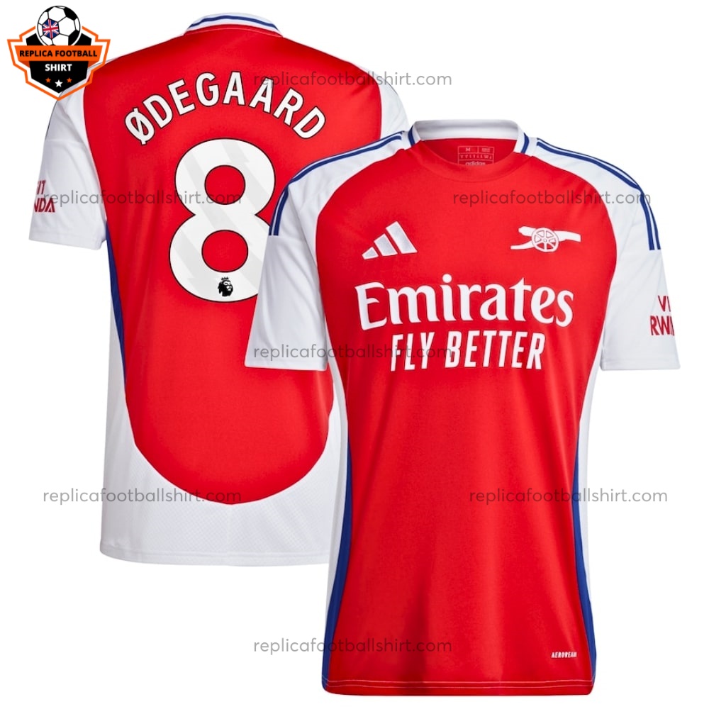 Arsenal Home Men Replica Shirt 2024 ODEGAARD 8 - Front View