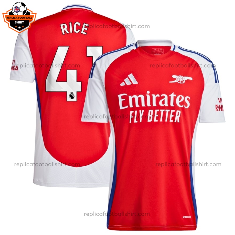 Arsenal Home Men Replica Shirt 2024 RICE 41 - Front View