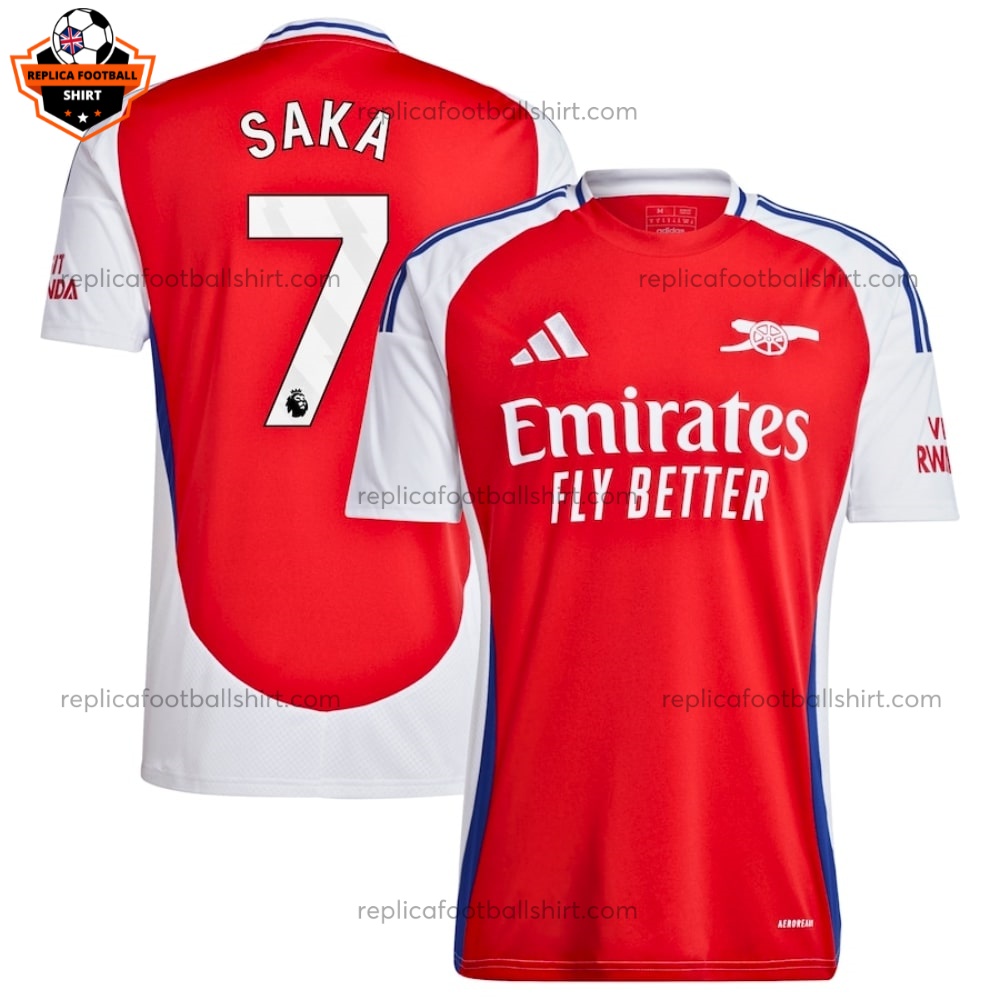 Arsenal Home Men Replica Shirt 2024 Saka 7 - Front View