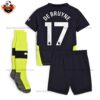 Man City Away Kid Replica Kit Bruyne 17 - back