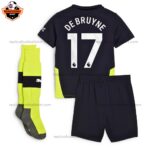 Manchester City Away Kid Replica Football Kit 2024/25 DE BRUYNE 17 Printed