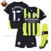 Man City Away Kid Replica Kit De Bruyne 17 - front