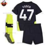Manchester City Away Kid Replica Football Kit 24/25 FODEN 47 Printed